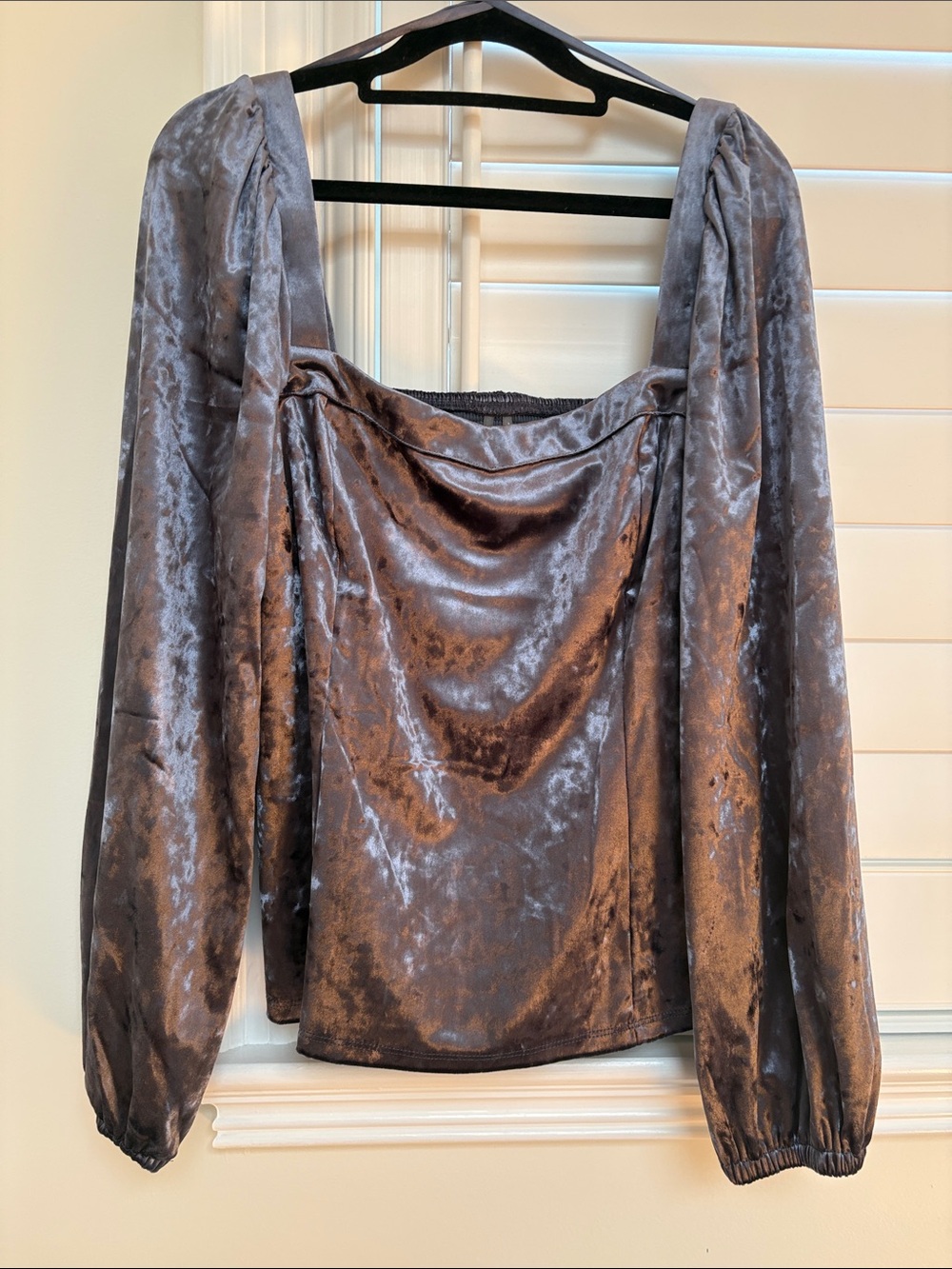 Silver/Grey Velvet Long-Sleeve